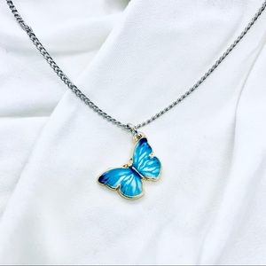 Blue Mariposa Butterfly Necklace